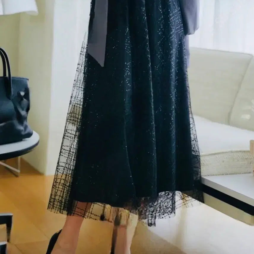 [BUNJANG] Banding Long Sequin Skirt / 무배&amp;택포
