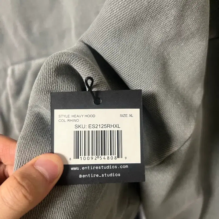 [BUNJANG] Entire Studios Rhino Gray Hoodie (XL) / 엔타이어스튜디오 후드 그레이(rhino) 색상 XL 사이즈 새상품 판매