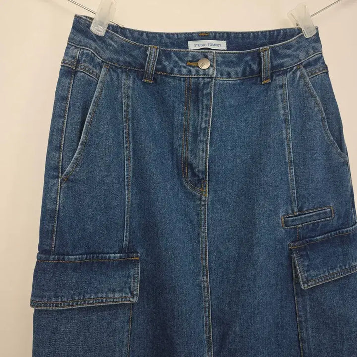 [SOLD OUT] 스튜디오 톰보이 데님 카고 롱 스커트 28-29