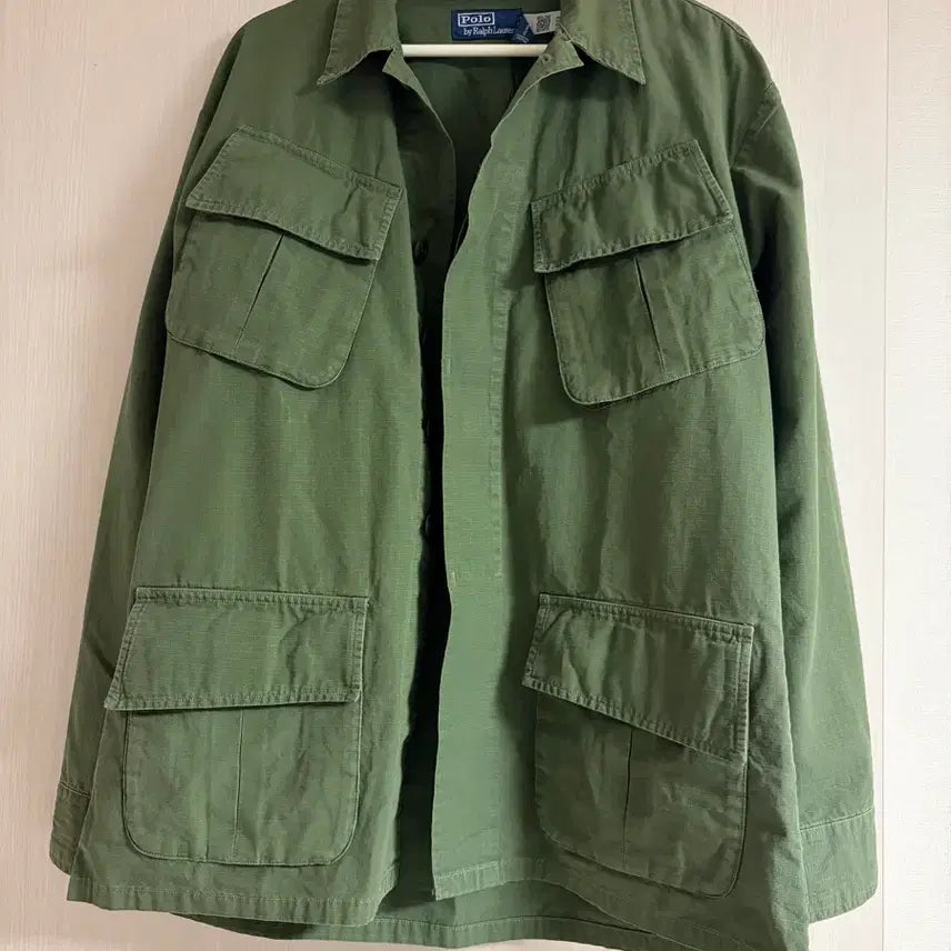 [BUNJANG] Polo Ralph Lauren Ripstop Utility Overshirt Olive / 폴로 랄프로렌 립스탑 유틸리티 오버셔츠 올리브 M