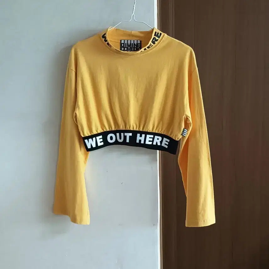 [BUNJANG] Lettering Crop Long Sleeve T-shirt / 레터링 크롭 긴팔티