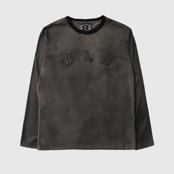 [BUNJANG] Badblood Cosmo Patch Ringer Long Sleeve Charcoal / 배드블러드 코스모 배드 패치 링거 롱슬리브 차콜