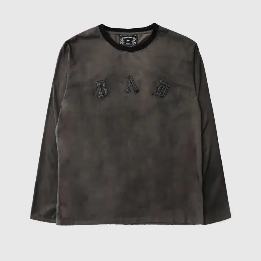 [BUNJANG] Badblood Cosmo Patch Ringer Long Sleeve Charcoal / 배드블러드 코스모 배드 패치 링거 롱슬리브 차콜