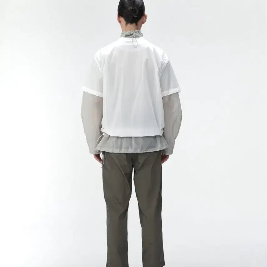 [BUNJANG] AMOMENTO Sheer Drawstring Top White / 아모멘토 시어 드로우스트링 탑 화이트