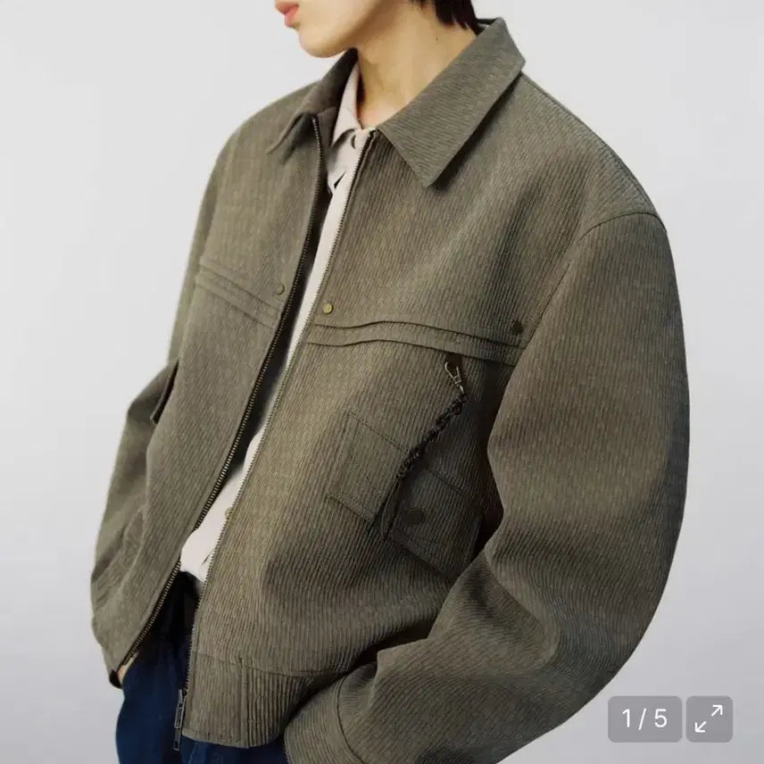 [BUNJANG] Elmood Dusty Western Blouson Jacket Khaki / 더스티 웨스턴 블루종 자켓 카키 엘무드