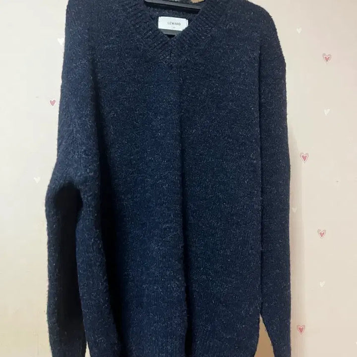 [BUNJANG] Lemard Wool Oversized V-Neck Knit Navy / 르마드 울 오버핏 V넥 니트(네이비)