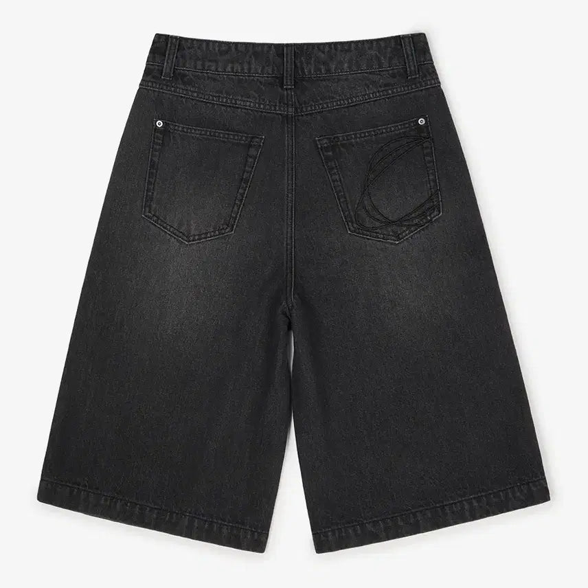 [BUNJANG] Not Only for Today Denim Bermuda Shorts [Washed Black] / 낫 온리 포 투데이 데님 와이드 버뮤다 쇼츠 [워시드 블랙]