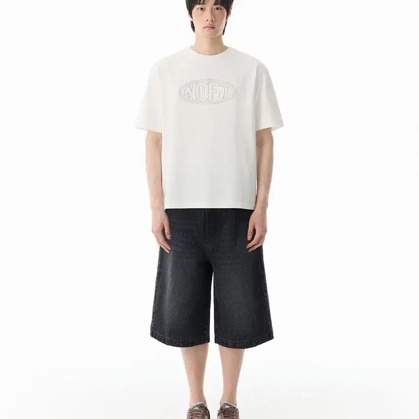 [BUNJANG] Not Only for Today Denim Bermuda Shorts [Washed Black] / 낫 온리 포 투데이 데님 와이드 버뮤다 쇼츠 [워시드 블랙]