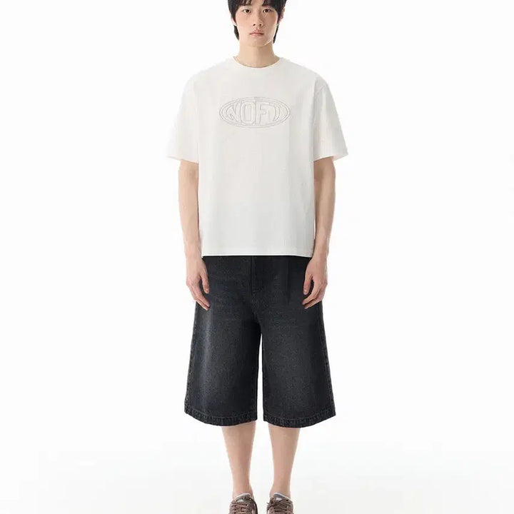 [BUNJANG] Not Only for Today Denim Bermuda Shorts [Washed Black] / 낫 온리 포 투데이 데님 와이드 버뮤다 쇼츠 [워시드 블랙]