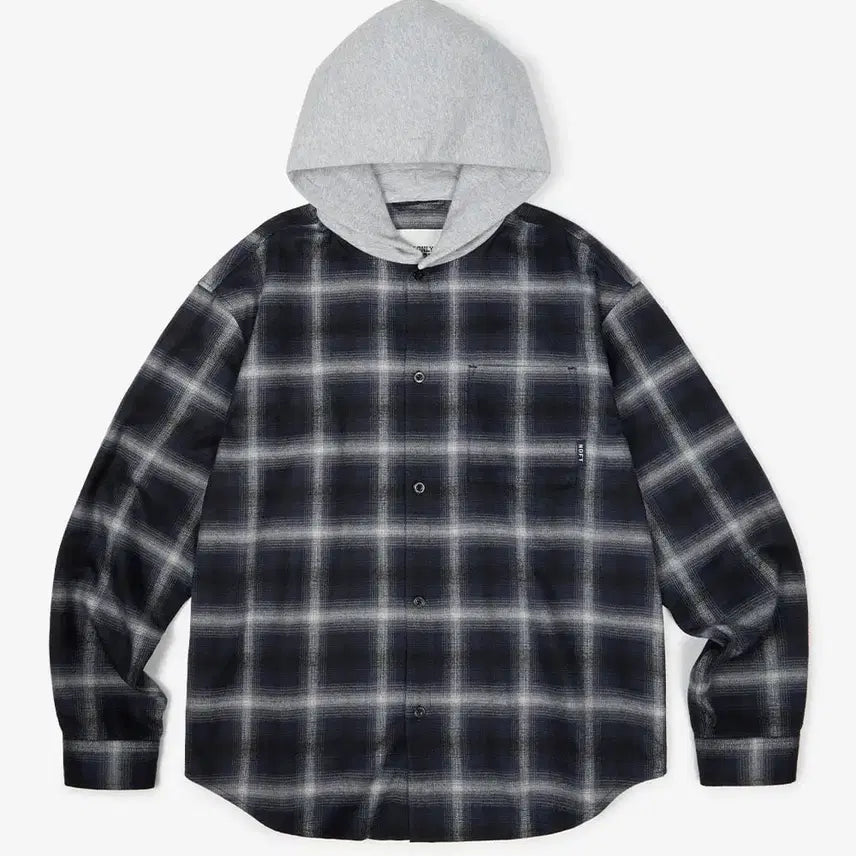 [BUNJANG] Not Only For Today Hooded Check Shirt Outer [Navy] / 낫온리포투데이 후디드 체크 셔츠 아우터 [네이비]