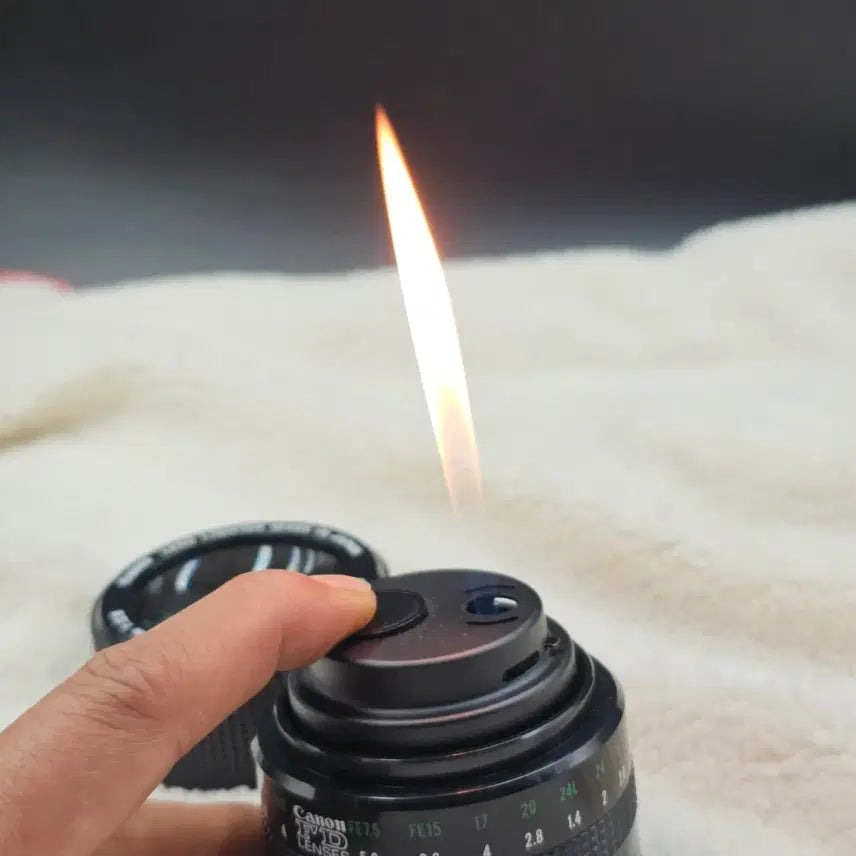 [BUNJANG] Canon FD 135mm Lens Gas Lighter with Loupe / 캐논 FD 135mm 렌즈형 가스 라이터 루페 겸용 필름카메라 필카