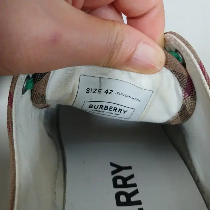 [BUNJANG] Burberry Check Cotton Sneakers / 버버리 체크 코튼 스니커즈