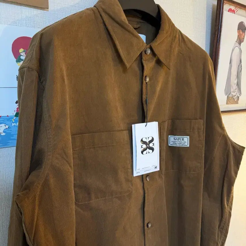 [BUNJANG] SATUR Two Pocket Shirt Brown M / (새상품)세터 SATUR 투포켓 셔츠 브라운 M