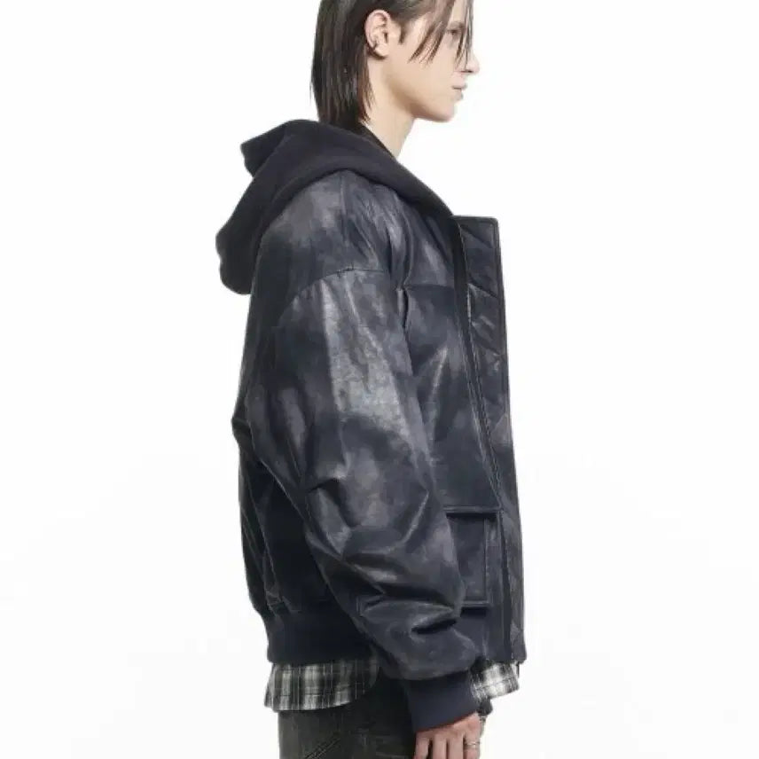 [BUNJANG] Maison Mineed Crack Fold Leather Hooded Jacket / [L] 메종미네드 자켓 CRACK FOLD LEATHER HOOD-1