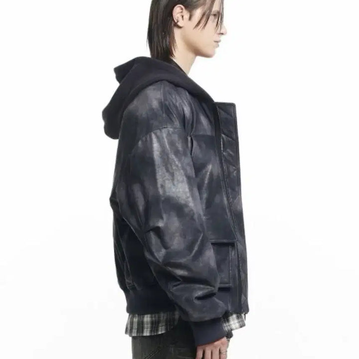 [BUNJANG] Maison Mineed Crack Fold Leather Hooded Jacket / [L] 메종미네드 자켓 CRACK FOLD LEATHER HOOD-1