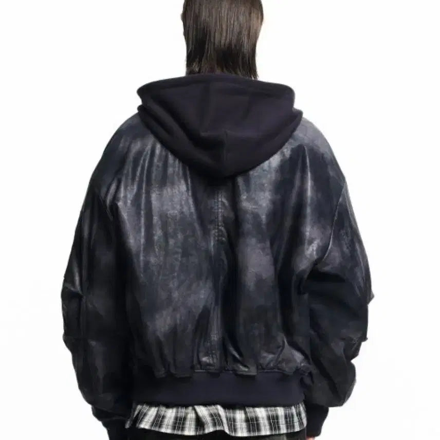 [BUNJANG] Maison Mineed Crack Fold Leather Hooded Jacket / [L] 메종미네드 자켓 CRACK FOLD LEATHER HOOD-1