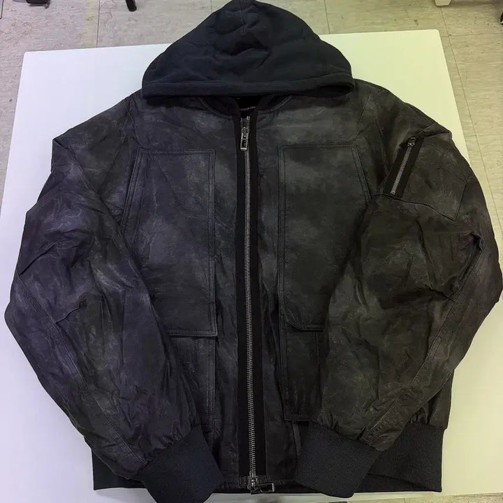 [BUNJANG] Maison Mineed Crack Fold Leather Hooded Jacket / [L] 메종미네드 자켓 CRACK FOLD LEATHER HOOD-1