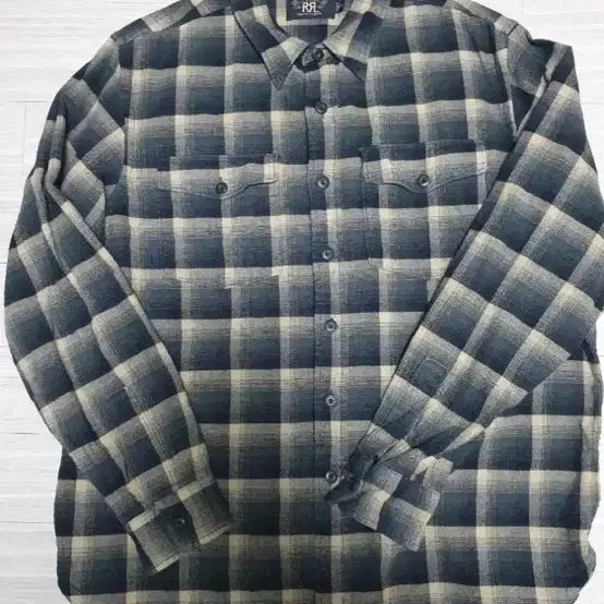 [BUNJANG] RRL Cotton Ombre Work Shirt / RRL 명작 코튼 옴브레 워크셔츠 105사이즈