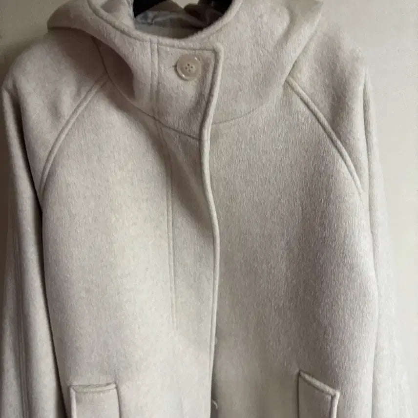[BUNJANG] Type Service Hooded Half Coat Oatmeal / 타입서비스 후드 하프 코트 오트밀