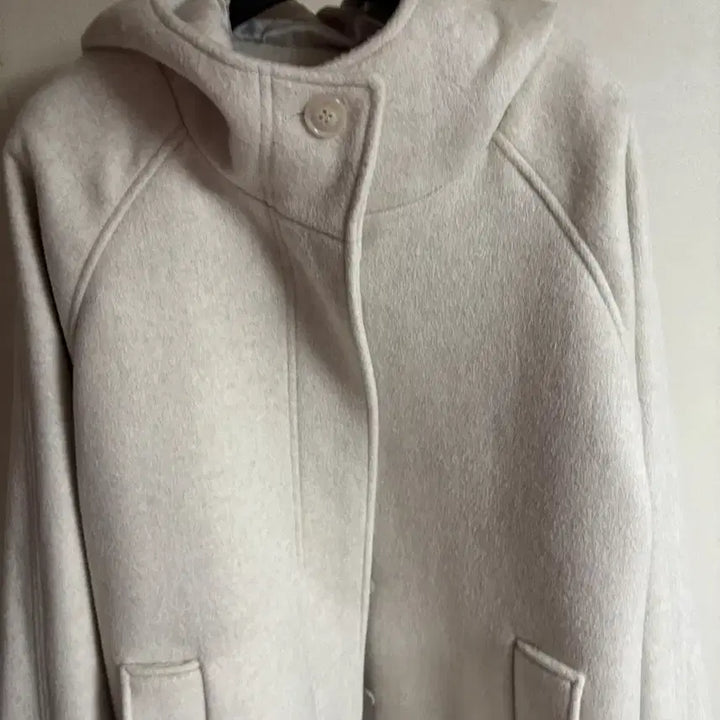 [BUNJANG] Type Service Hooded Half Coat Oatmeal / 타입서비스 후드 하프 코트 오트밀