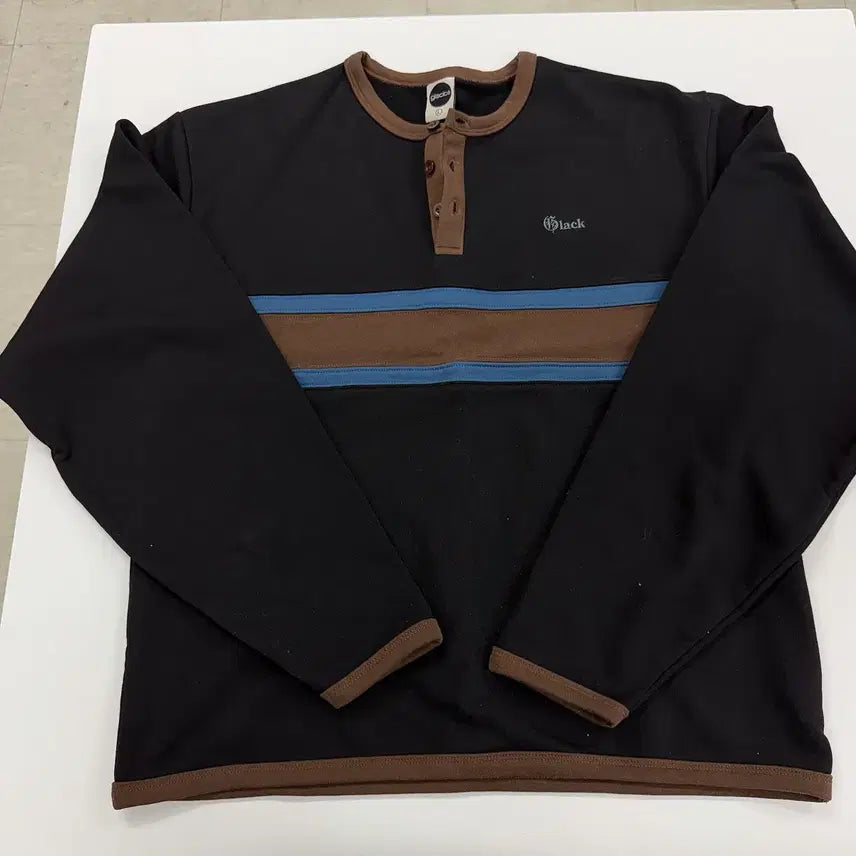 [BUNJANG] GT162 Rugby Henley Neck Long Sleeve (Black) / [L] GT162 럭비 헨리넥 롱슬리브 (BLACK)