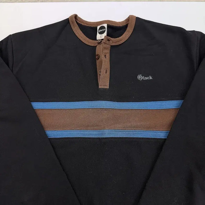 [BUNJANG] GT162 Rugby Henley Neck Long Sleeve (Black) / [L] GT162 럭비 헨리넥 롱슬리브 (BLACK)