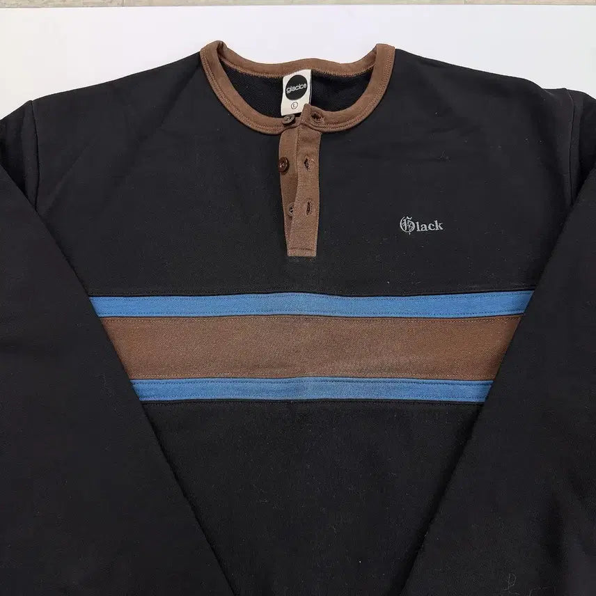 [BUNJANG] GT162 Rugby Henley Neck Long Sleeve (Black) / [L] GT162 럭비 헨리넥 롱슬리브 (BLACK)