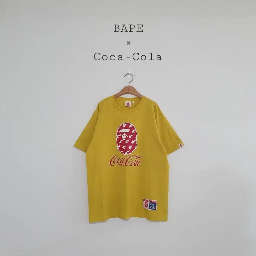 [BUNJANG] BAPE x Coca-Cola Collaboration Short Sleeve T-Shirt Yellow XL / No.26041318 베이프 x 코카콜라 콜라보 반팔 티셔츠 옐로우