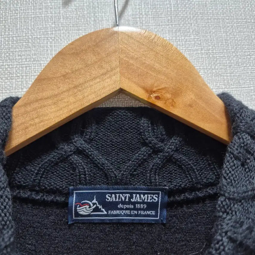 [BUNJANG] Saint James Wool Knit High Neck Cardigan / (SM) 세인트제임스 울 니트 하이넥 가디건