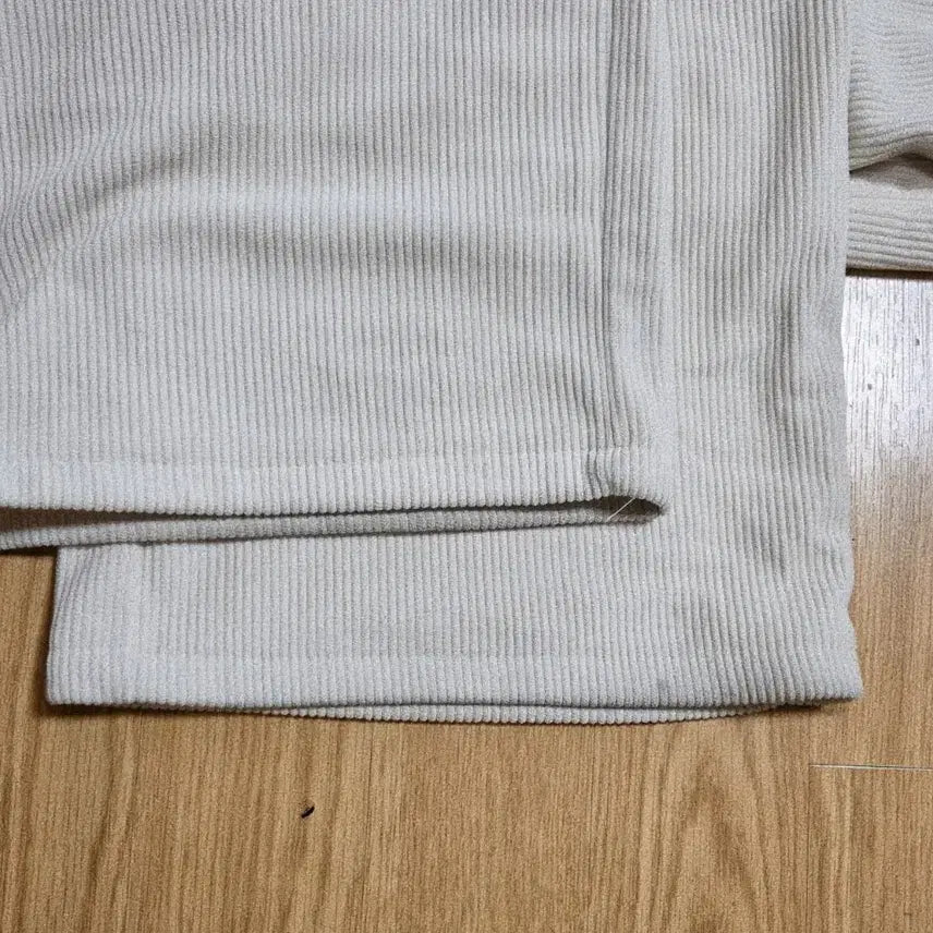 [BUNJANG] Ivory Corduroy Long Wide Pants / 여성 아이보리 골덴 기모 스트랩 롱 와이드팬츠 M-L