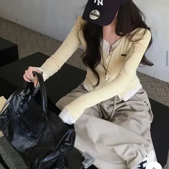 [BUNJANG] Holy Ribbed Layered Cardigan / 홀리 골지 레이어드 가디건