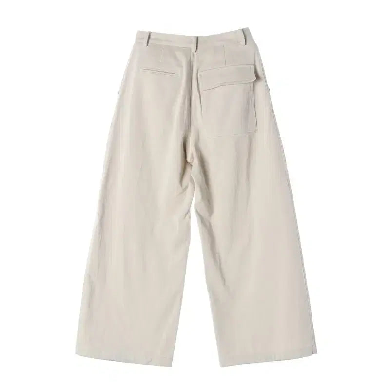 [BUNJANG] FACADE PATTERN Cotton Wide Pants Ivory S / 파사드패턴 코튼 와이드 팬츠 아이보리 S