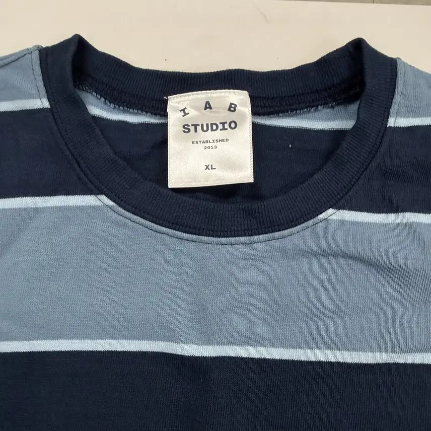 [BUNJANG] IAB Studio Stripe T-shirt Blue White / [XL] 아이앱 스튜디오 스트라이프 티셔츠 블루 화이트