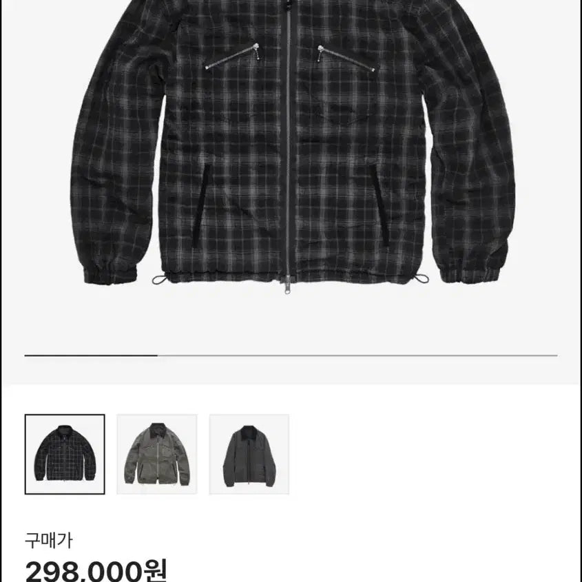 [BUNJANG] Politeru Rami Check Reversible Blouson Size 2 / (2) 폴리테루 / 라미 체크 리버시블 블루종 자켓 / 2