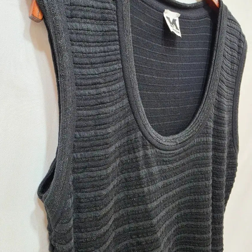 [BUNJANG] M Missoni Black Sleeveless Flare Knit Midi Dress / (정품)미쏘니 블랙 민소매 플레어 니트 원피스