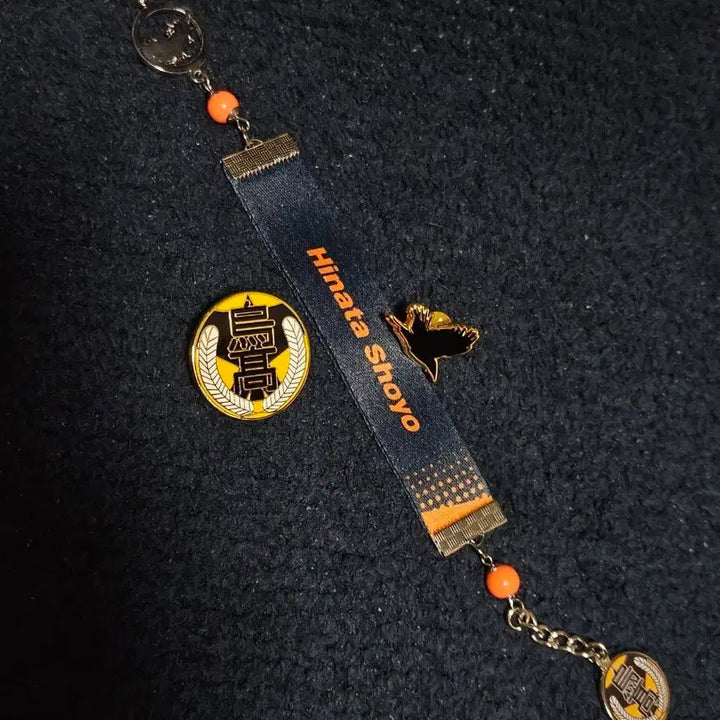 [BUNJANG] Haikyuu!! Hinata Shoyo Lanyard Keyring + School Mark Badge / 하이큐 히나타 쇼요 랜야드 키링 + 학교 마크 뱃지