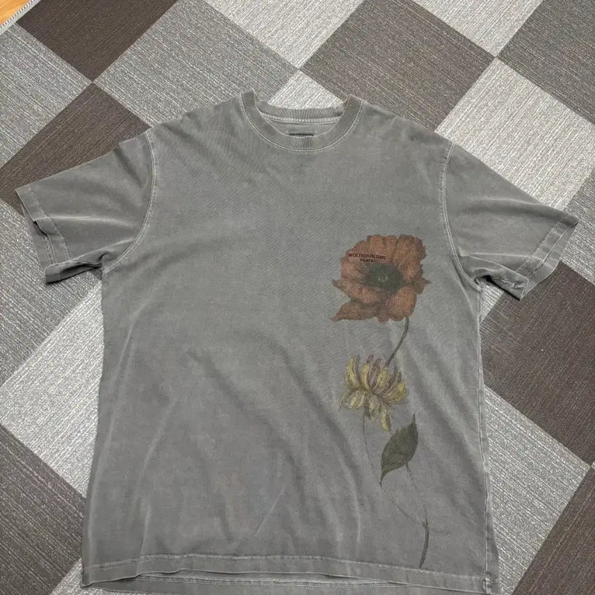 [BUNJANG] Wooyoungmi 25SS Oversized Flower Print T-shirt / 우영미 25ss 오버핏 플라워 반팔 48