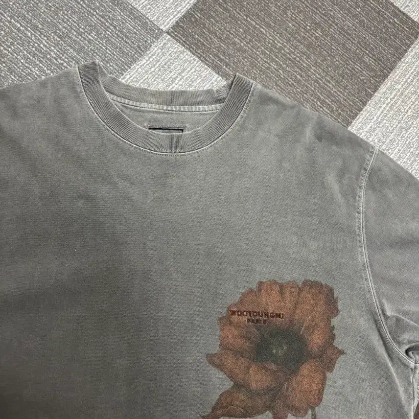 [BUNJANG] Wooyoungmi 25SS Oversized Flower Print T-shirt / 우영미 25ss 오버핏 플라워 반팔 48