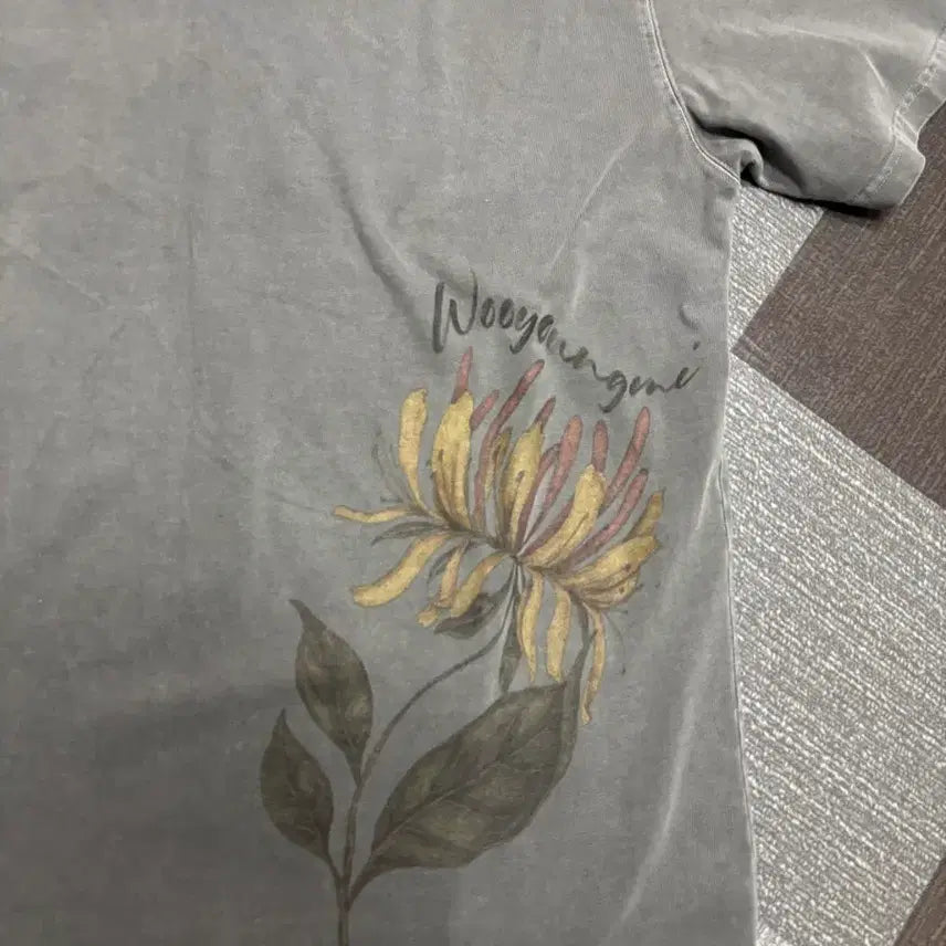 [BUNJANG] Wooyoungmi 25SS Oversized Flower Print T-shirt / 우영미 25ss 오버핏 플라워 반팔 48