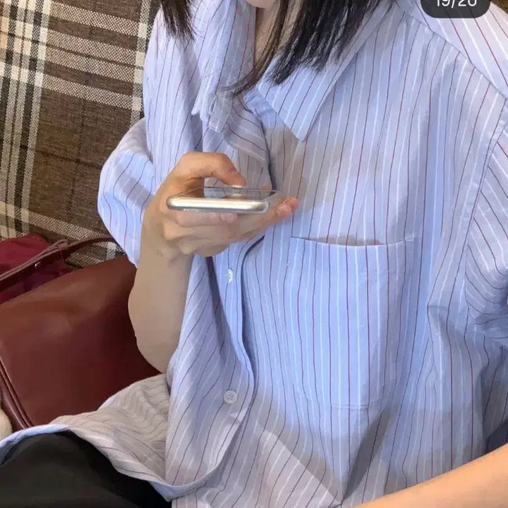 [BUNJANG] Aube Ue Striped Shirt / Aube Ue  스트라이프 셔츠
