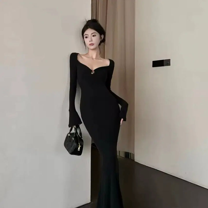 [BUNJANG] Black Mermaid Fishtail Long Dress / (당일발송)4만원대 상품 new 피쉬테일 블랙 머메이드 롱원피스