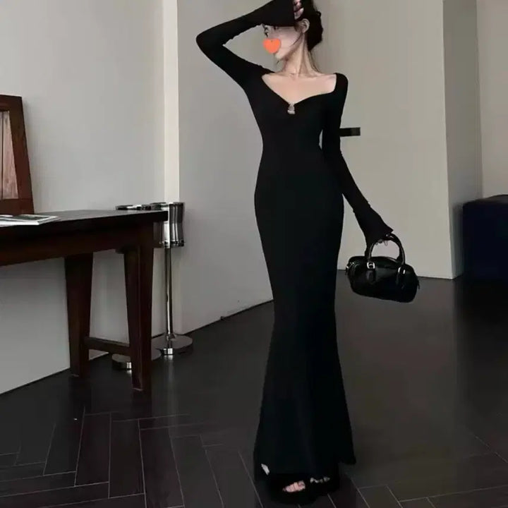 [BUNJANG] Black Mermaid Fishtail Long Dress / (당일발송)4만원대 상품 new 피쉬테일 블랙 머메이드 롱원피스