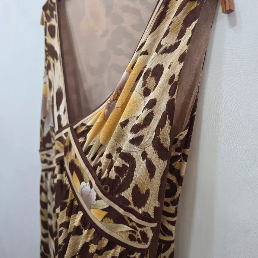 [BUNJANG] Leonard Leopard Flower Midi Dress / (정품)레오나드 호피 플라워 미디 원피스