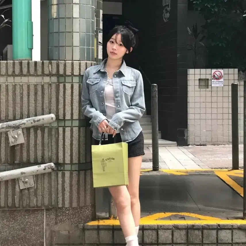 [BUNJANG] Minipo Black Denim Shirt / 미니포에 데님 셔츠 흑청