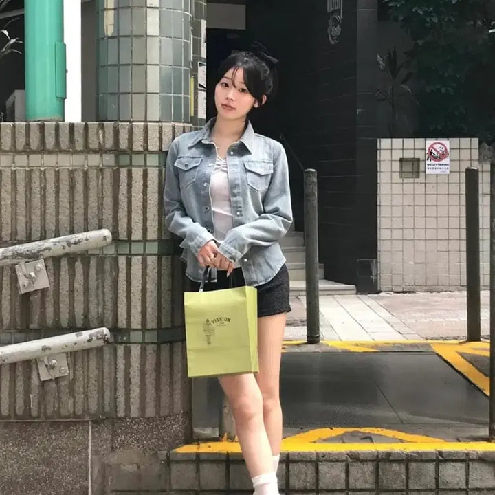 [BUNJANG] Minipo Black Denim Shirt / 미니포에 데님 셔츠 흑청