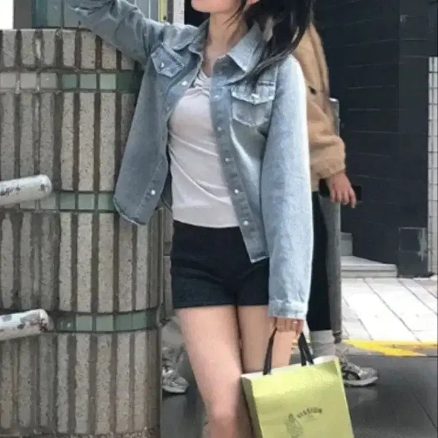 [BUNJANG] Minipo Black Denim Shirt / 미니포에 데님 셔츠 흑청
