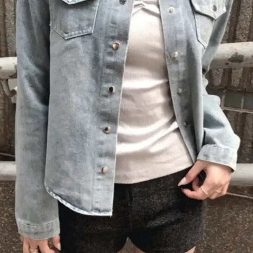 [BUNJANG] Minipo Black Denim Shirt / 미니포에 데님 셔츠 흑청
