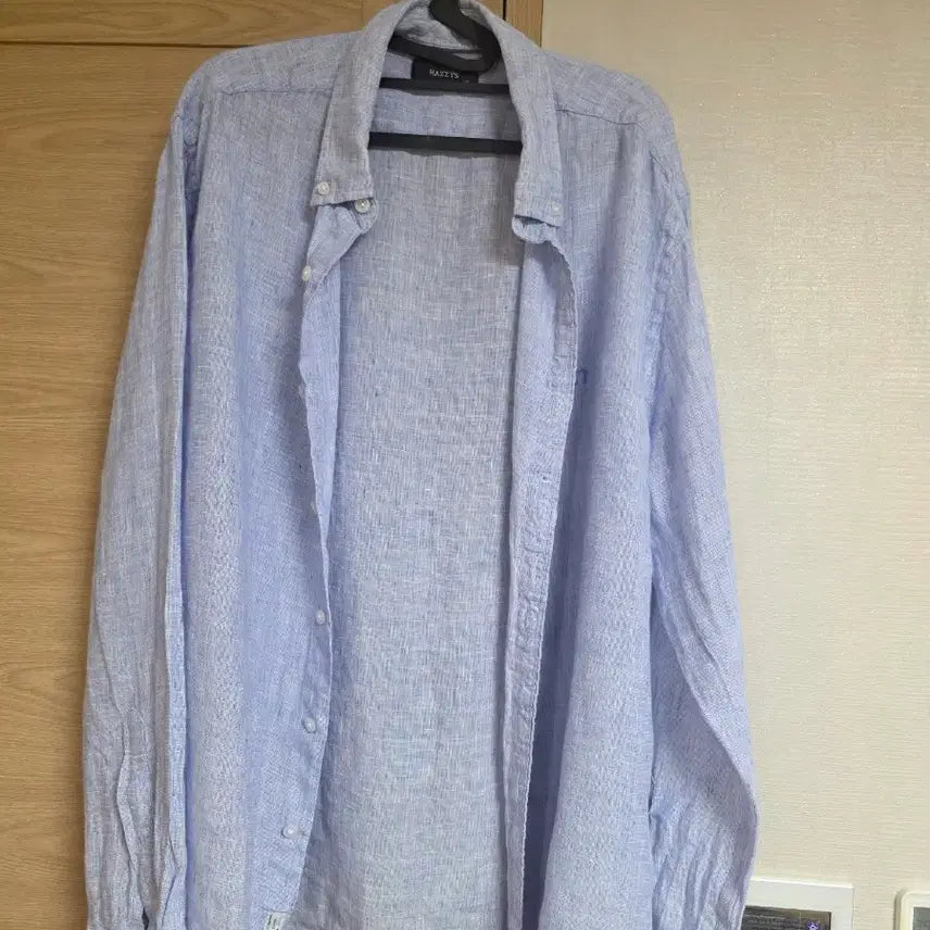 [BUNJANG] HAZZYS Linen Shirt Sky Blue / 헤지스(HAZZYS) 100% 린넨 셔츠 스카이블루