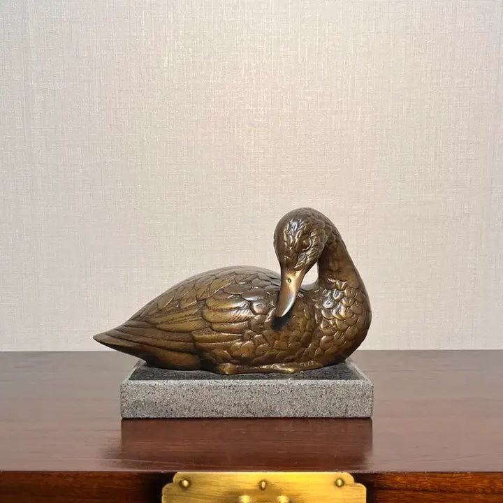 [BUNJANG] Bronze Mallard Duck with Marble Base / 동브론즈 청둥오리(대리석 좌대)