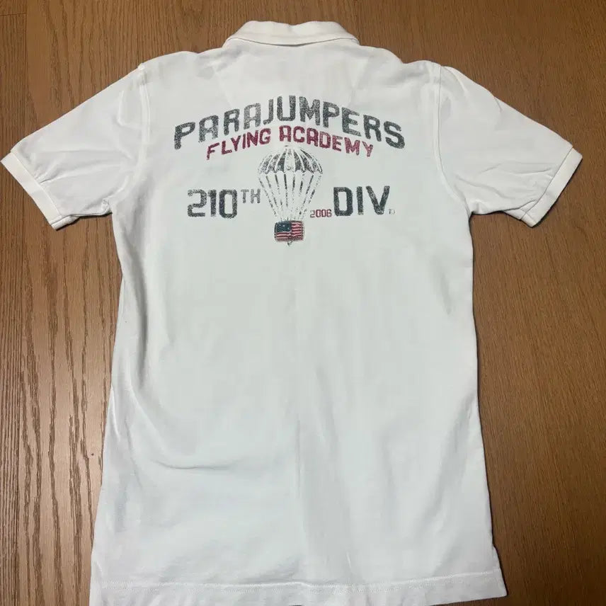 [BUNJANG] Parajumpers White Polo T-Shirt / 파라점퍼스 화이트 반팔 폴로티셔츠 PJS polo tshirt